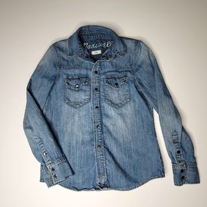 Madewell Size XS Western Denim Snap Frnt